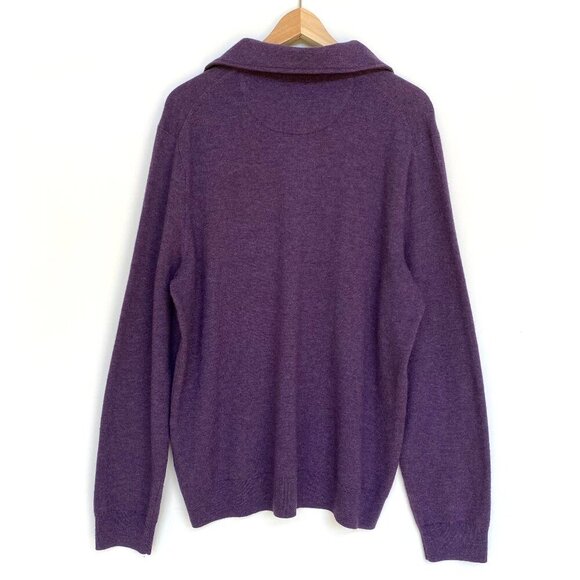 Jos. A. Bank Reserve Mens Wool / Nylon Sweater Polo Size L Purple - Picture 2 of 12
